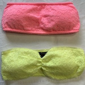 2 bandeaus pink(m) and yellow(s) small and medium